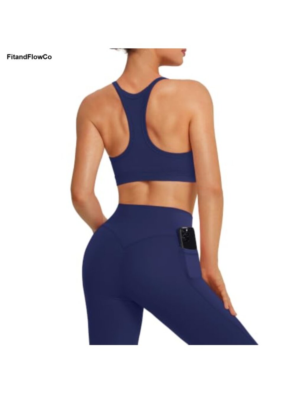 Racerback Padded Sports Bra & Pocket Leggings Workout Set